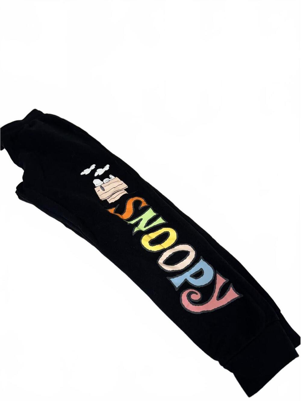 Peanuts Snoopy Black Graphic Jogger Sweatpants Men's M 38-40